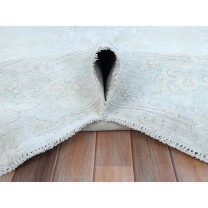 Overdyed & Vintage Worn Wool Hand Knotted Rug Beige Beige 9.8X12.10 -O081248