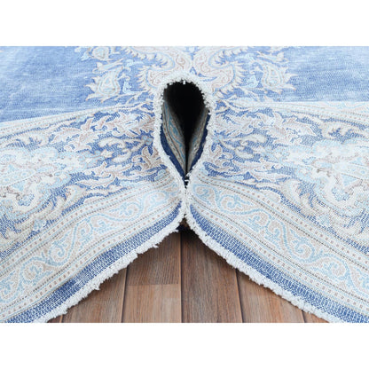 Overdyed & Vintage Wool Hand Knotted Rug Blue Navy Blue 10.0X13.0 -O081253