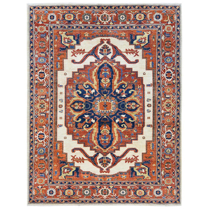Tribal & Geometric Wool Hand Knotted Rug Red Rust Red 9.0X11.8 -O081272