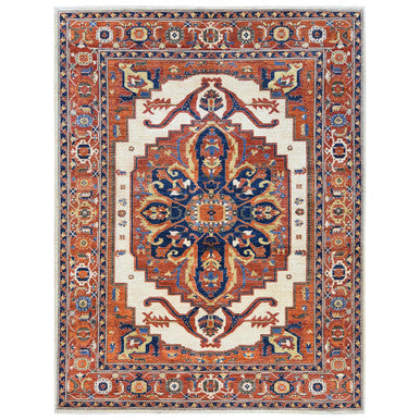 Tribal & Geometric Wool Hand Knotted Rug Red Rust Red 9.0X11.8 -O081272