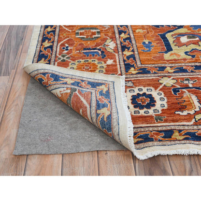 Tribal & Geometric Wool Hand Knotted Rug Red Rust Red 9.0X11.8 -O081272