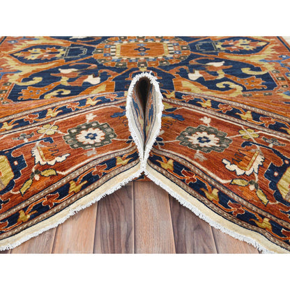 Tribal & Geometric Wool Hand Knotted Rug Red Rust Red 9.0X11.8 -O081272