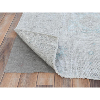 Overdyed & Vintage Worn Wool Hand Knotted Rug Beige Beige 8.1X10.9 -O081285