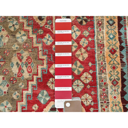 Overdyed & Vintage Wool Hand Knotted Rug Red 4.10x7.4 -O0812