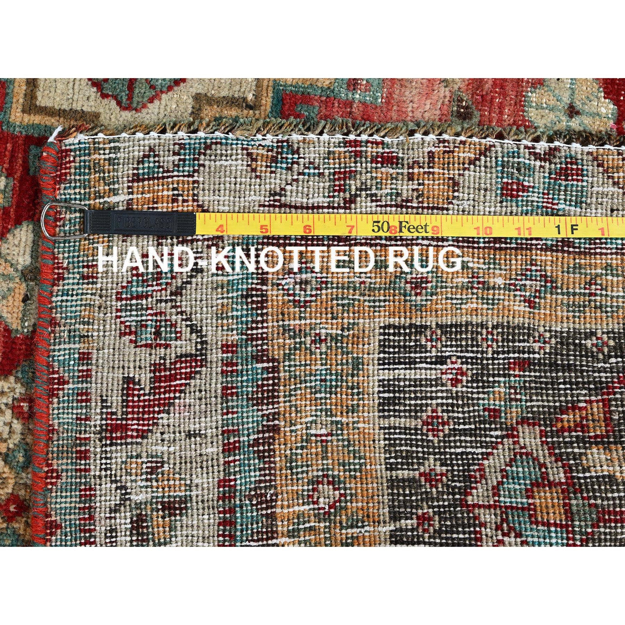 Overdyed & Vintage Wool Hand Knotted Rug Red 4.10x7.4 -O0812