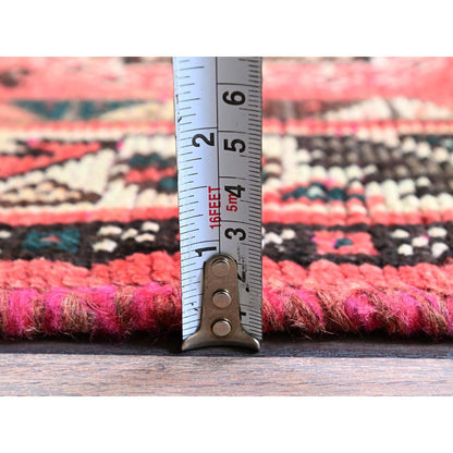 Overdyed & Vintage Wool Hand Knotted Rug Red 5.2x7.10 -O0813