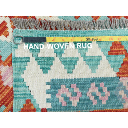 Flat Weave Wool Hand Woven Rug Multicolored No Border 2.8X15.5 -O081544