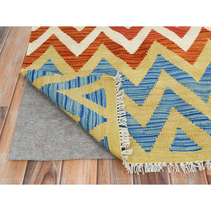 Flat Weave Wool Hand Woven Rug Multicolored No Border 6.6X9.3 -O081585