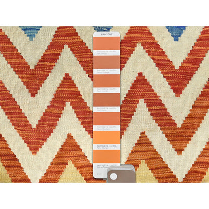 Flat Weave Wool Hand Woven Rug Multicolored No Border 6.6X9.3 -O081585