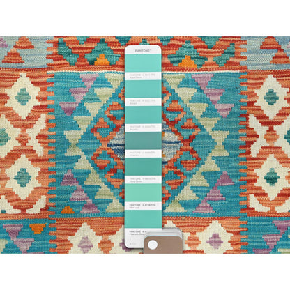 Flat Weave Wool Hand Woven Rug Multicolored No Border 9.9X13.0 -O081597
