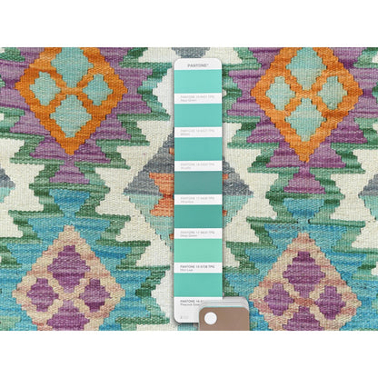Flat Weave Wool Hand Woven Rug Multicolored Navy Blue 9.10X13.2 -O081600