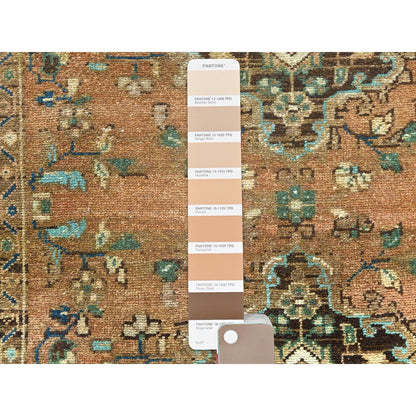 Overdyed & Vintage Wool Hand Knotted Rug Brown Ivory 3.3X9.8 -O081649