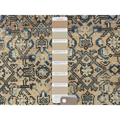 Overdyed & Vintage Wool Hand Knotted Rug Brown Chocolate Brown 4.0X9.9 -O081660