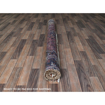 Overdyed & Vintage Wool Hand Knotted Rug Red 5.3x9.7 -O0816