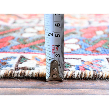 Overdyed & Vintage Wool Hand Knotted Rug Red 5.3x9.7 -O0816