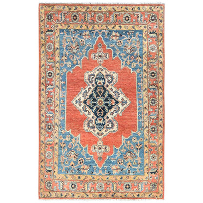 Tribal & Geometric Wool Hand Knotted Rug Orange Orange 3.10X6.2 -O081727