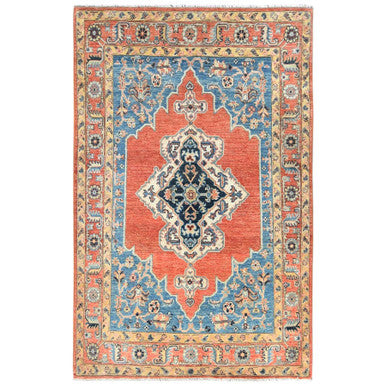 Tribal & Geometric Wool Hand Knotted Rug Orange Orange 3.10X6.2 -O081727