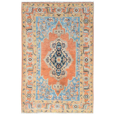 Tribal & Geometric Wool Hand Knotted Rug Orange Orange 3.0X4.10 -O081728