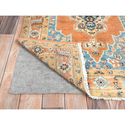 Tribal & Geometric Wool Hand Knotted Rug Orange Orange 3.0X4.10 -O081728
