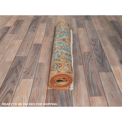 Tribal & Geometric Wool Hand Knotted Rug Orange Orange 3.0X4.10 -O081728