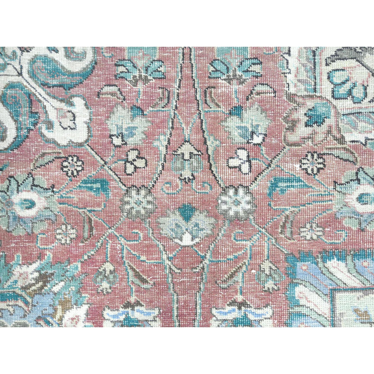 Red 11'1" x 14'7" Overdyed & Vintage Worn Hand knotted Wool Rug - Sku: O081742