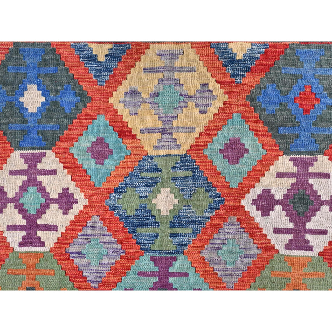 Black 10'5" x 15'10" Flat Weave Multicolored Hand woven Wool Rug -O081804