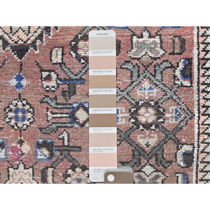 Overdyed & Vintage Wool Hand Knotted Rug Brown Ivory 3.4X10.0 -O081851