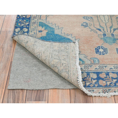Vintage Wool Hand Knotted Rug Rust/Orange 3.8X11.0  -O081864