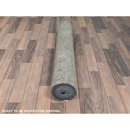 Vintage Wool Hand Knotted Rug Rust/Orange 3.8X11.0  -O081864