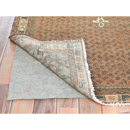 Overdyed & Vintage Wool Hand Knotted Rug Brown Ivory 3.5X5.8 -O081924