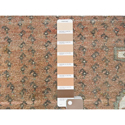 Overdyed & Vintage Wool Hand Knotted Rug Brown Ivory 3.5X5.8 -O081924