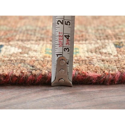 Overdyed & Vintage Wool Hand Knotted Rug Brown Ivory 3.5X5.8 -O081924