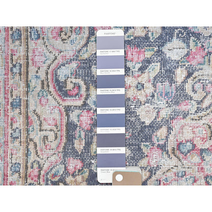 Persian Worn Wool Hand Knotted Rug Blue Blue 3.7X5.9 -O081947