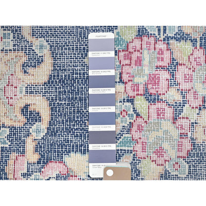 Overdyed & Vintage Worn Wool Hand Knotted Rug Blue No Border 1.6X1.7 -O081948
