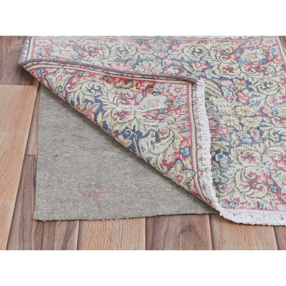 Overdyed & Vintage Worn Wool Hand Knotted Rug Multicolored No Border 1.7X1.9 -O081952
