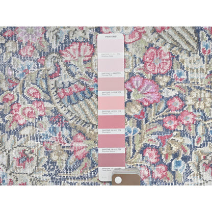Overdyed & Vintage Worn Wool Hand Knotted Rug Multicolored No Border 1.7X1.9 -O081952