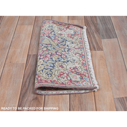 Overdyed & Vintage Worn Wool Hand Knotted Rug Multicolored No Border 1.7X1.9 -O081952