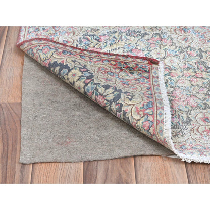 Overdyed & Vintage Worn Wool Hand Knotted Rug Multicolored No Border 1.8X1.9 -O081953