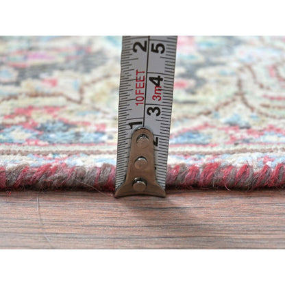 Overdyed & Vintage Worn Wool Hand Knotted Rug Multicolored No Border 1.8X1.9 -O081953