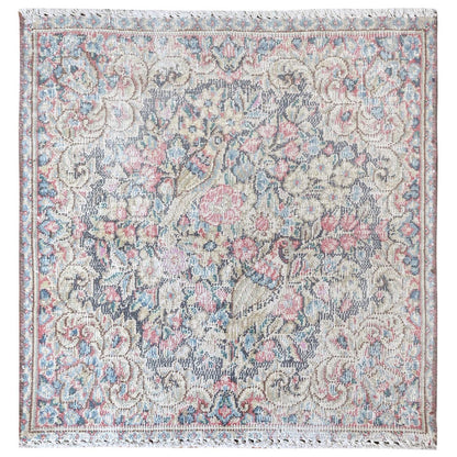 Overdyed & Vintage Worn Wool Hand Knotted Rug Multicolored No Border 1.9X1.8 -O081957