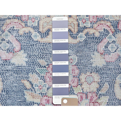 Overdyed & Vintage Worn Wool Hand Knotted Rug Blue No Border 1.7X1.7 -O081959