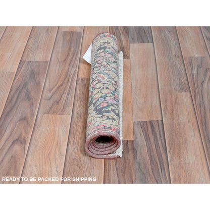 Persian Worn Wool Hand Knotted Rug Multicolored No Border 1.8X2.4 -O081961