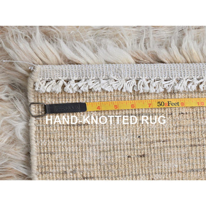 Modern and Contemporary Wool Hand Knotted Rug Beige 3.0x3.0 -O082021