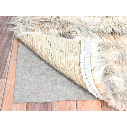 Modern and Contemporary Wool Hand Knotted Rug Beige 3.0x3.0 -O082023