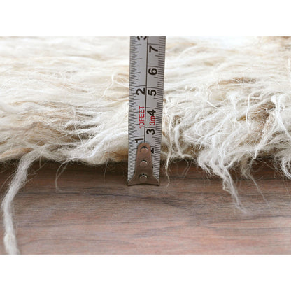 Modern and Contemporary Wool Hand Knotted Rug Beige 3.0x3.0 -O082023