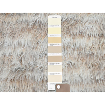 Modern and Contemporary Wool Hand Knotted Rug Beige No Border 2.10X5.5 -O082024