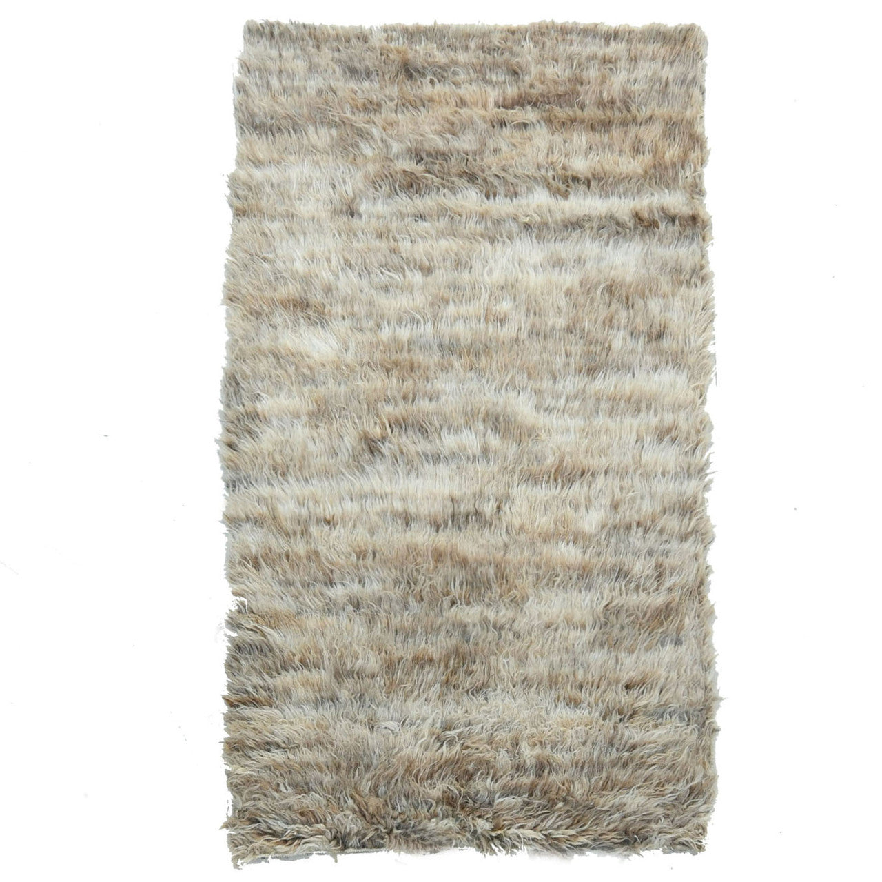 Beige 3'2" x 5'6" Modern and Contemporary Hand knotted Wool Rug - Sku: O082025