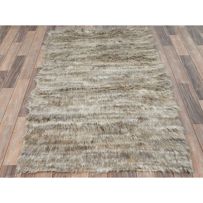 Modern and Contemporary Wool Hand Knotted Rug Beige No Border 3.2X5.6 -O082025
