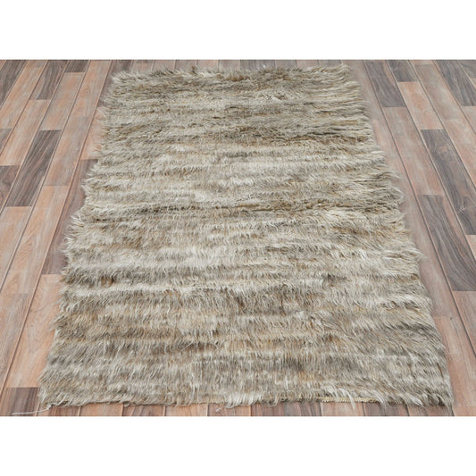 Modern and Contemporary Wool Hand Knotted Rug Beige No Border 3.2X5.6 -O082025