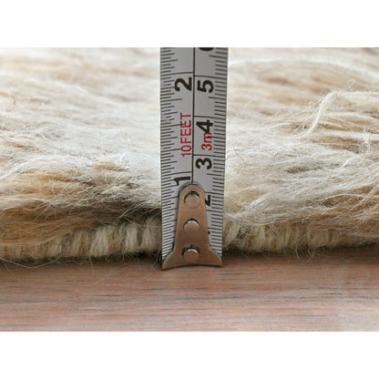 Modern and Contemporary Wool Hand Knotted Rug Beige No Border 3.2X5.6 -O082025